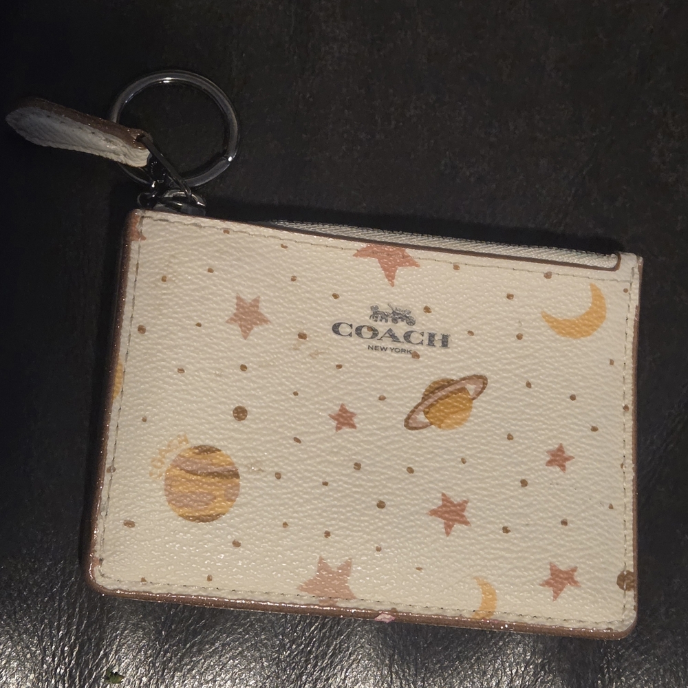 Coach Cream Star and Moon Card Holder